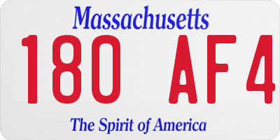 MA license plate 180AF4