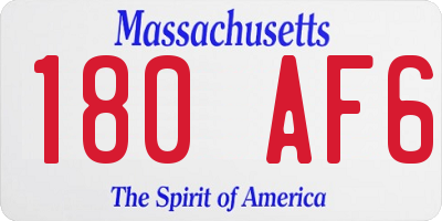 MA license plate 180AF6