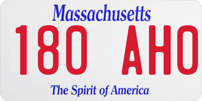 MA license plate 180AH0