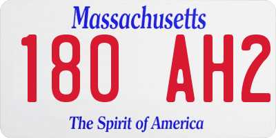 MA license plate 180AH2