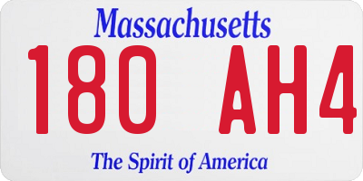 MA license plate 180AH4