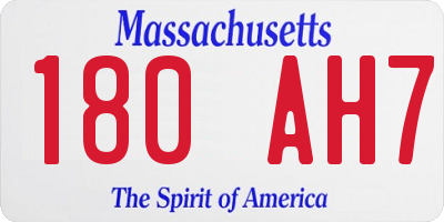 MA license plate 180AH7