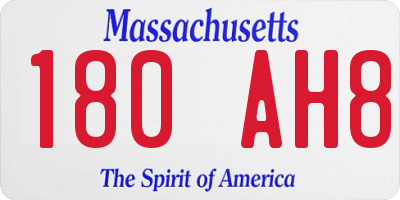MA license plate 180AH8