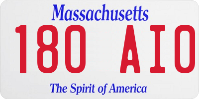 MA license plate 180AI0