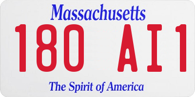 MA license plate 180AI1