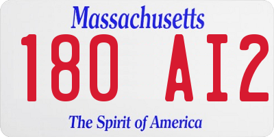 MA license plate 180AI2