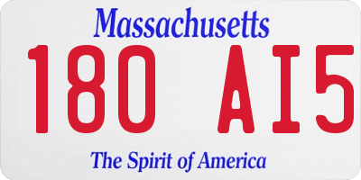 MA license plate 180AI5