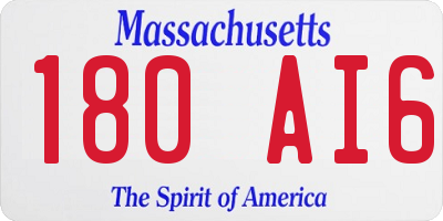 MA license plate 180AI6