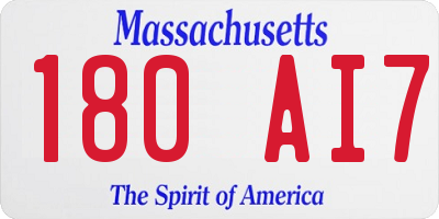 MA license plate 180AI7