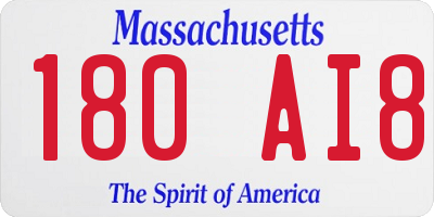 MA license plate 180AI8