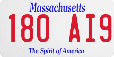 MA license plate 180AI9