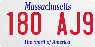 MA license plate 180AJ9