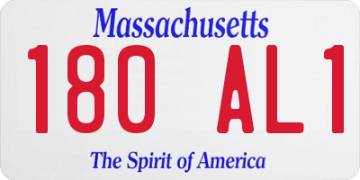 MA license plate 180AL1