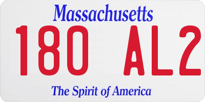 MA license plate 180AL2