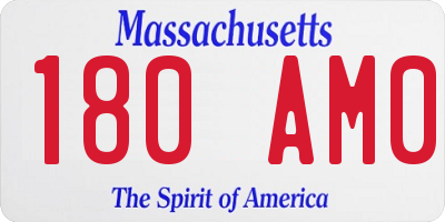MA license plate 180AM0