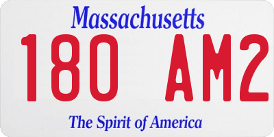 MA license plate 180AM2