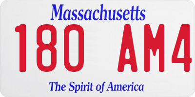 MA license plate 180AM4