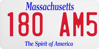 MA license plate 180AM5