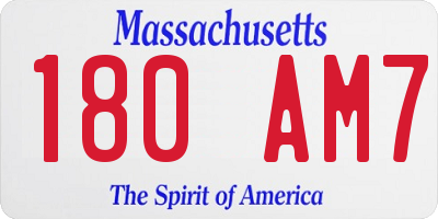 MA license plate 180AM7