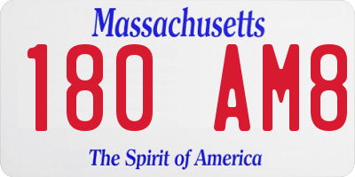MA license plate 180AM8