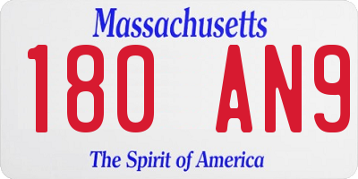 MA license plate 180AN9