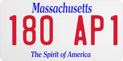 MA license plate 180AP1