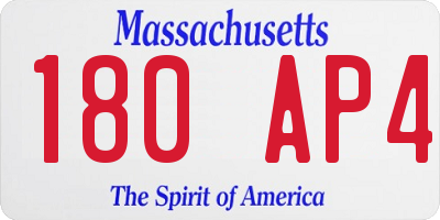 MA license plate 180AP4