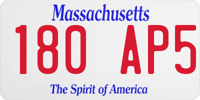 MA license plate 180AP5