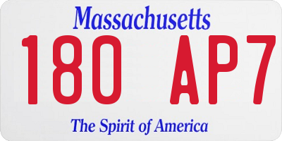 MA license plate 180AP7