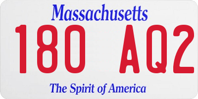 MA license plate 180AQ2