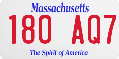 MA license plate 180AQ7