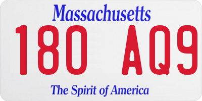 MA license plate 180AQ9