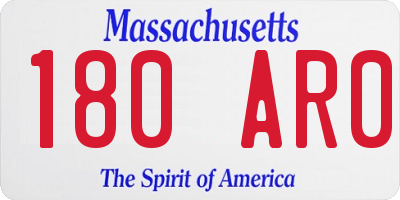 MA license plate 180AR0