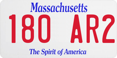 MA license plate 180AR2