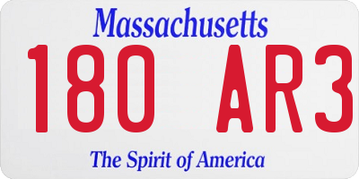 MA license plate 180AR3