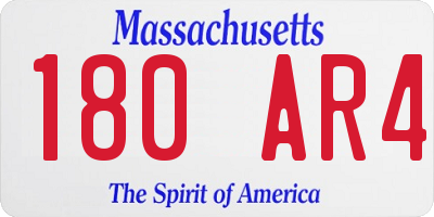MA license plate 180AR4