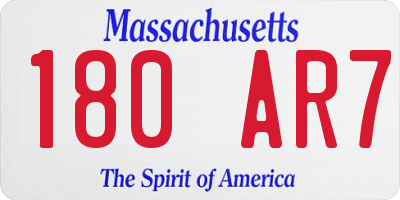 MA license plate 180AR7