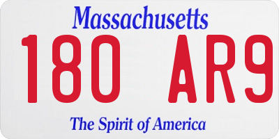 MA license plate 180AR9