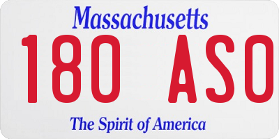 MA license plate 180AS0