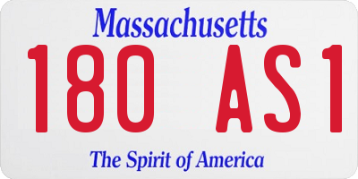 MA license plate 180AS1