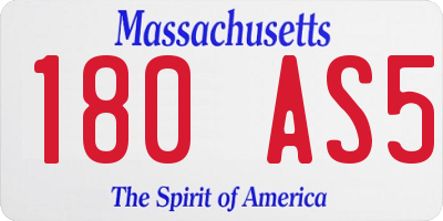 MA license plate 180AS5