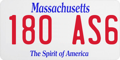 MA license plate 180AS6