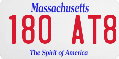 MA license plate 180AT8