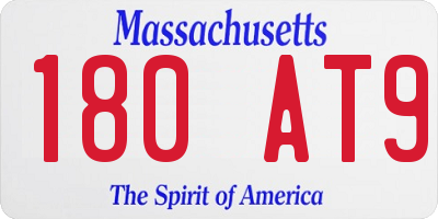 MA license plate 180AT9