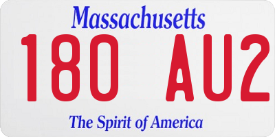 MA license plate 180AU2