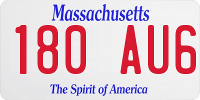 MA license plate 180AU6