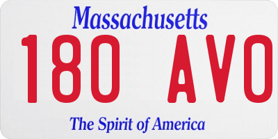 MA license plate 180AV0