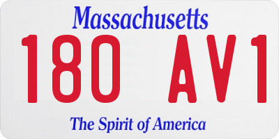 MA license plate 180AV1