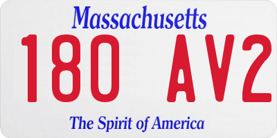 MA license plate 180AV2