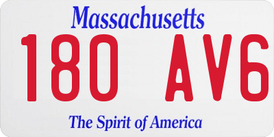 MA license plate 180AV6